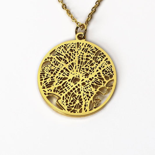 Athens Gold - City Map Necklace