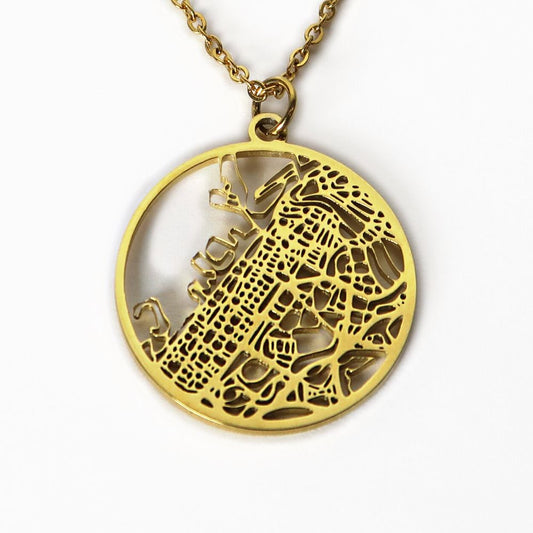 Dubai Gold - City Map Necklace