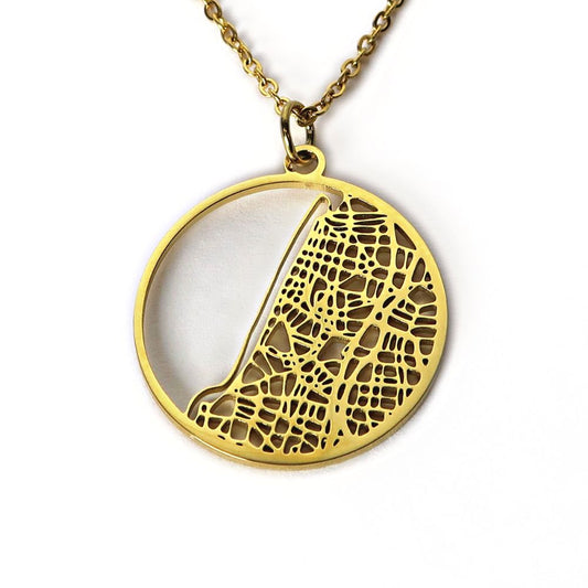 Tel Aviv Gold - City Map Necklace