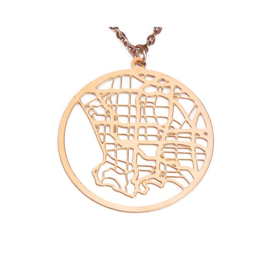 Los Angeles Rose Gold - City Map Necklace