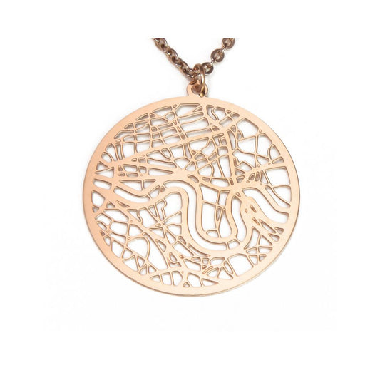 London Rose Gold - City Map Necklace
