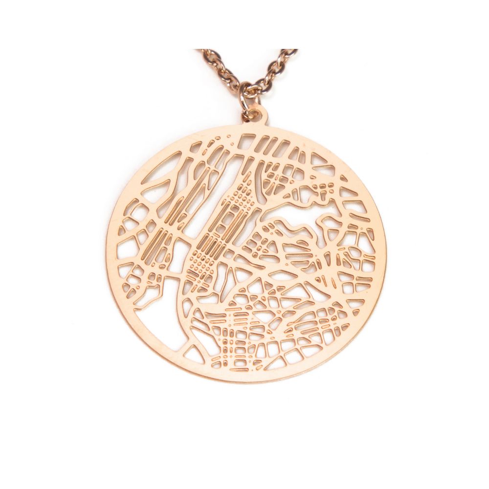 Rose Gold World Pendant Necklace