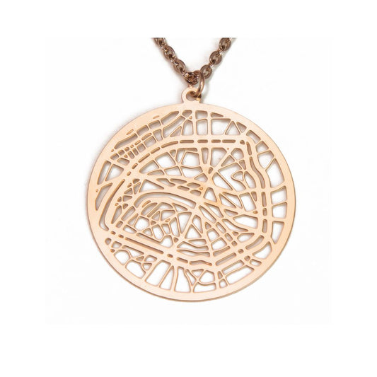 Paris Rose Gold - City Map Necklace