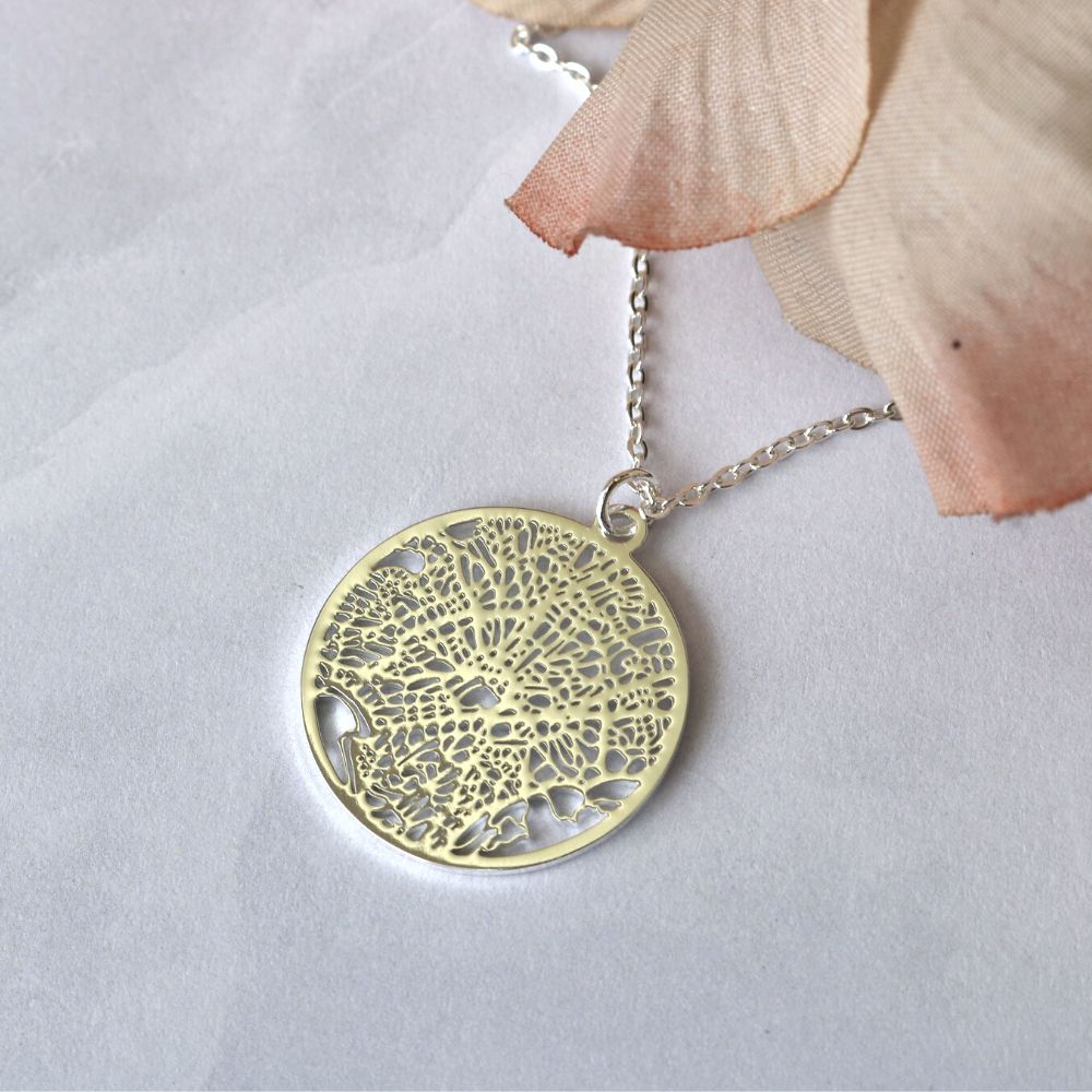 Athens Silver - City Map Necklace