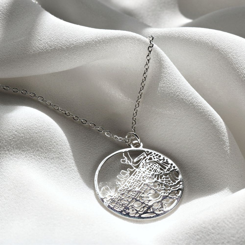 Dubai Silver - City Map Necklace