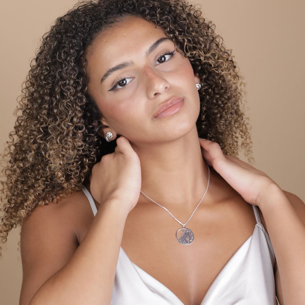 Dubai Silver - City Map Necklace