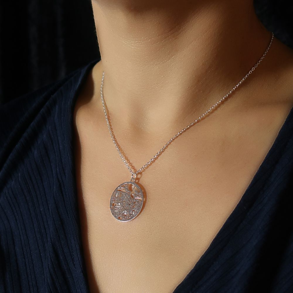 Amsterdam Silver - City Map Necklace