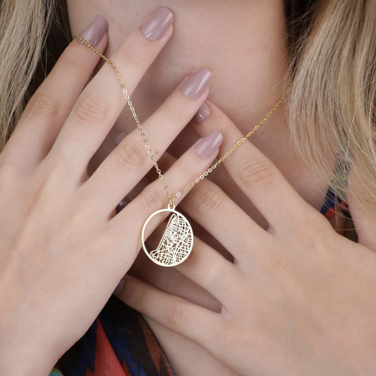 Tel Aviv Gold - City Map Necklace