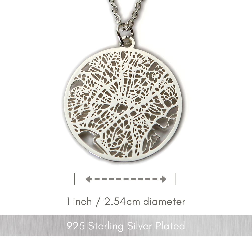 Athens Silver - City Map Necklace