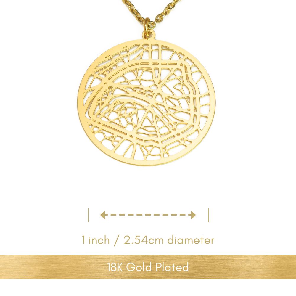 Paris Gold - City Map Necklace