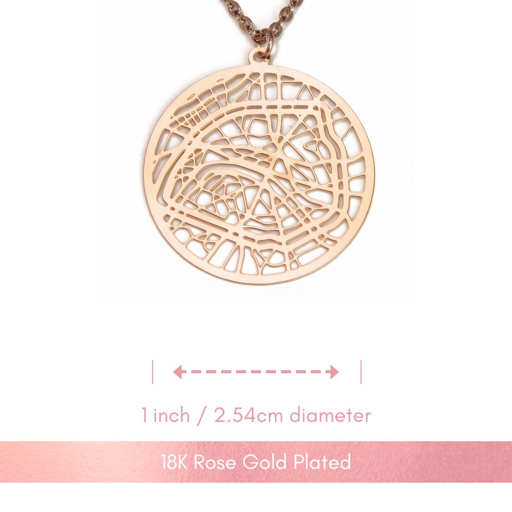 Paris Rose Gold - City Map Necklace