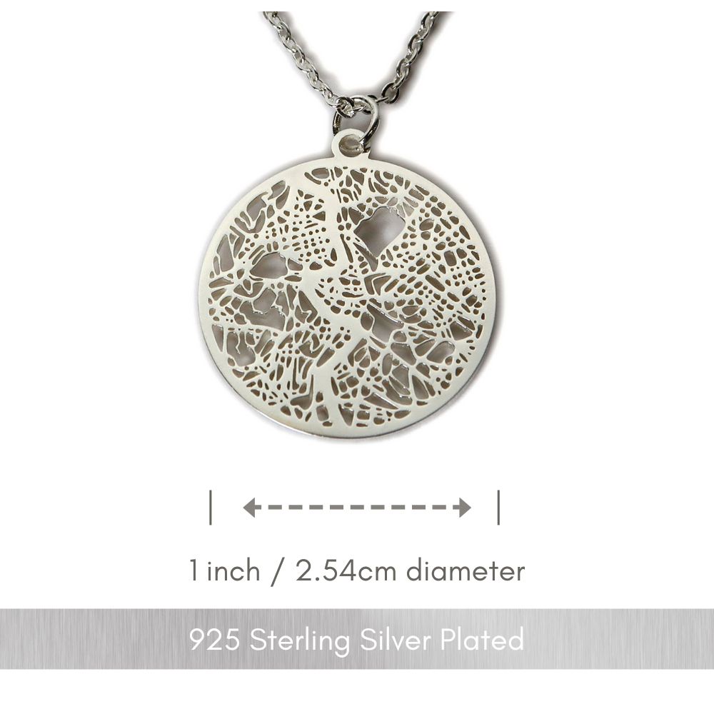 Rome Silver - City Map Necklace