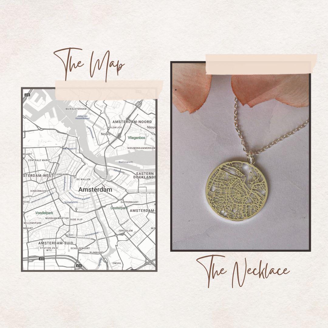 Amsterdam Silver - City Map Necklace