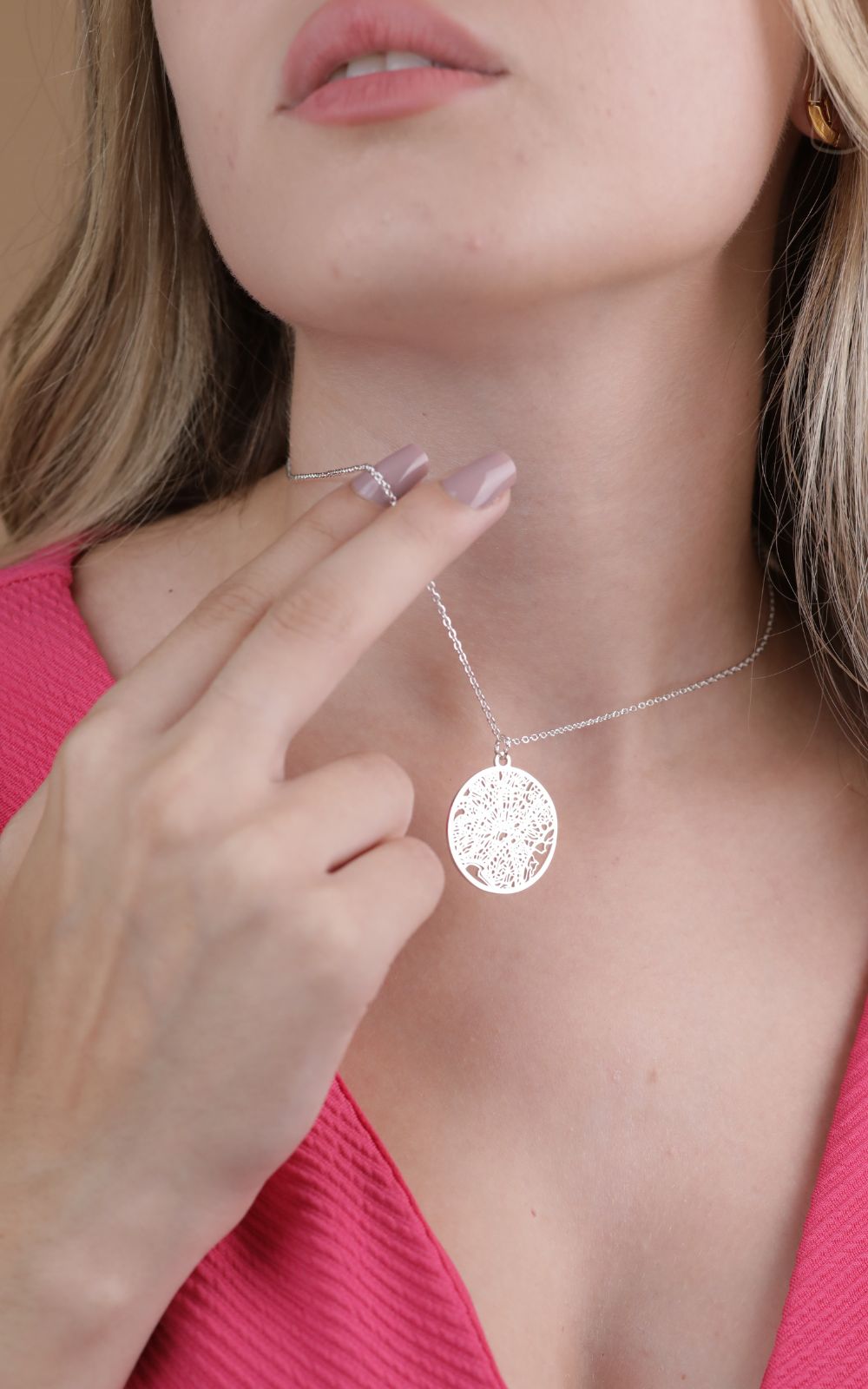 Athens Silver - City Map Necklace