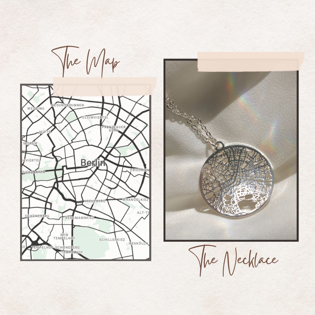 Berlin Silver - City Map Necklace