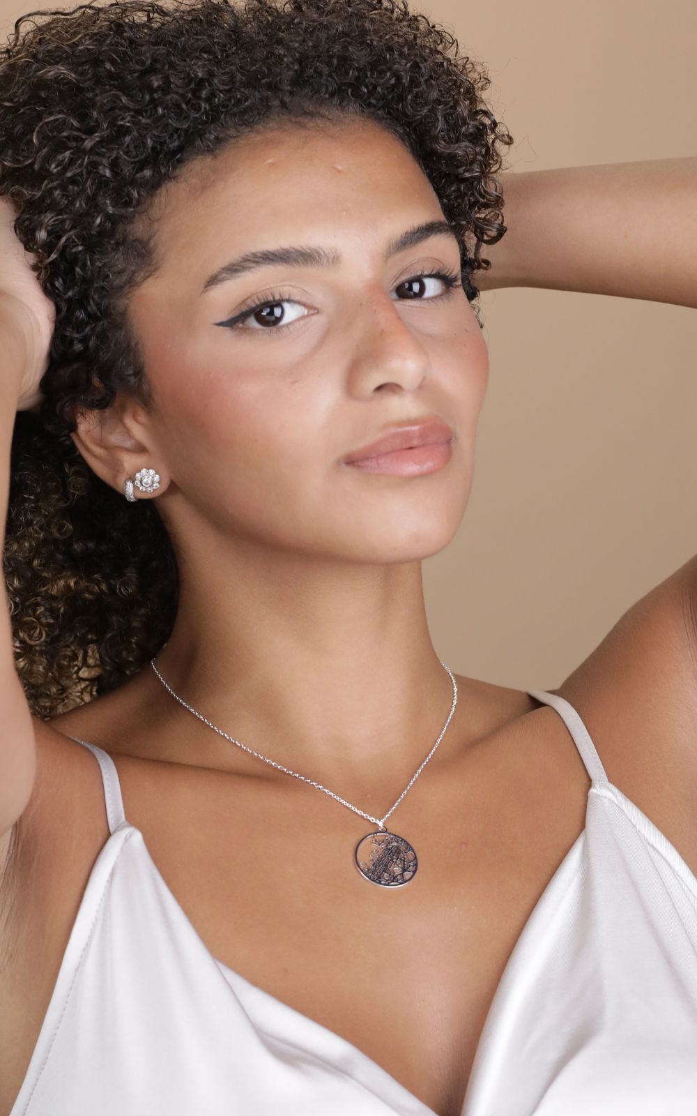 Dubai Silver - City Map Necklace