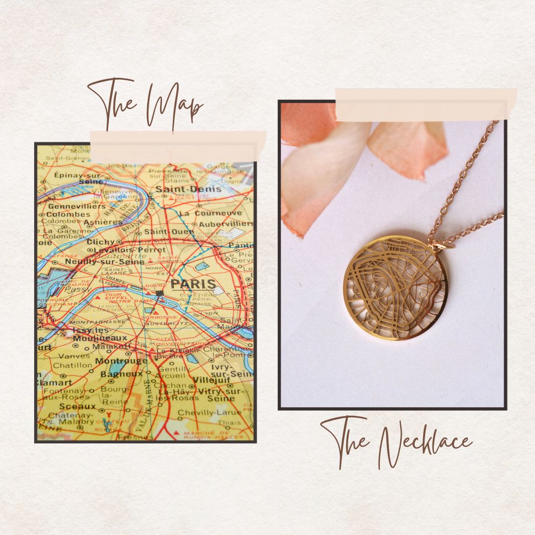 Paris Rose Gold - City Map Necklace