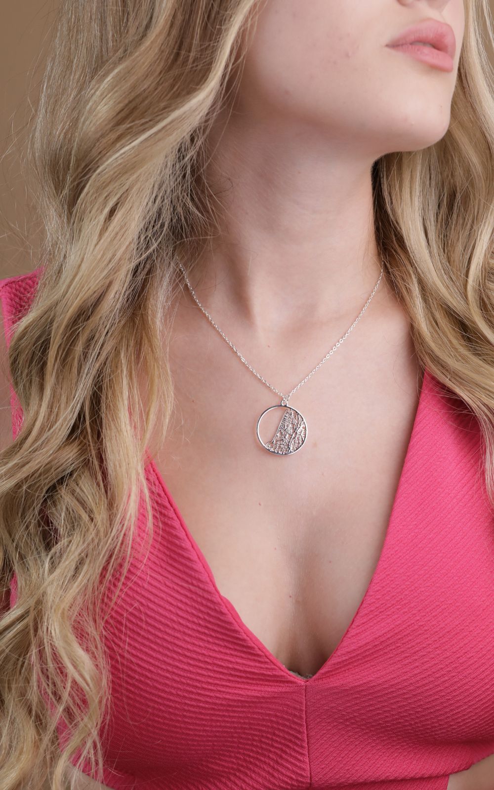 Tel Aviv Silver - City Map Necklace