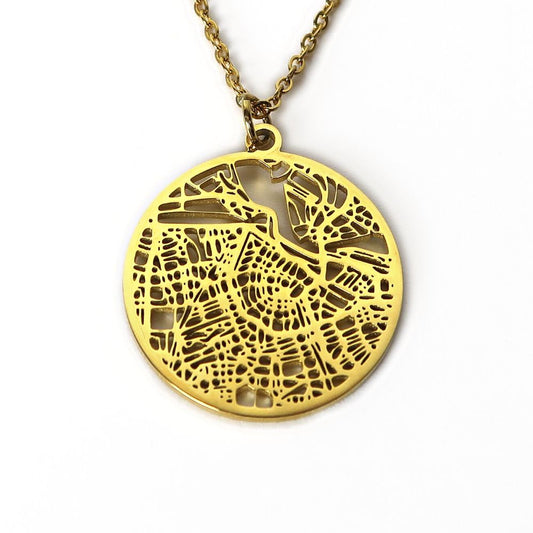 Amsterdam Gold - City Map Necklace