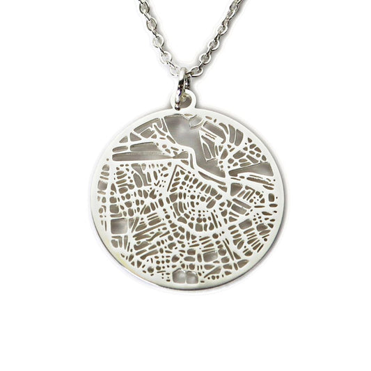 Amsterdam Silver - City Map Necklace