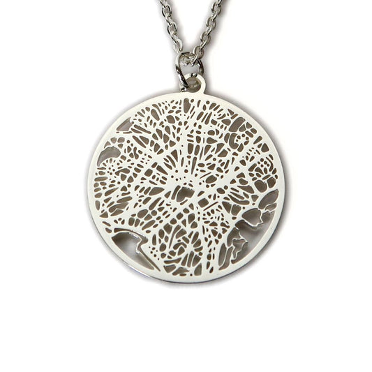 Athens Silver - City Map Necklace