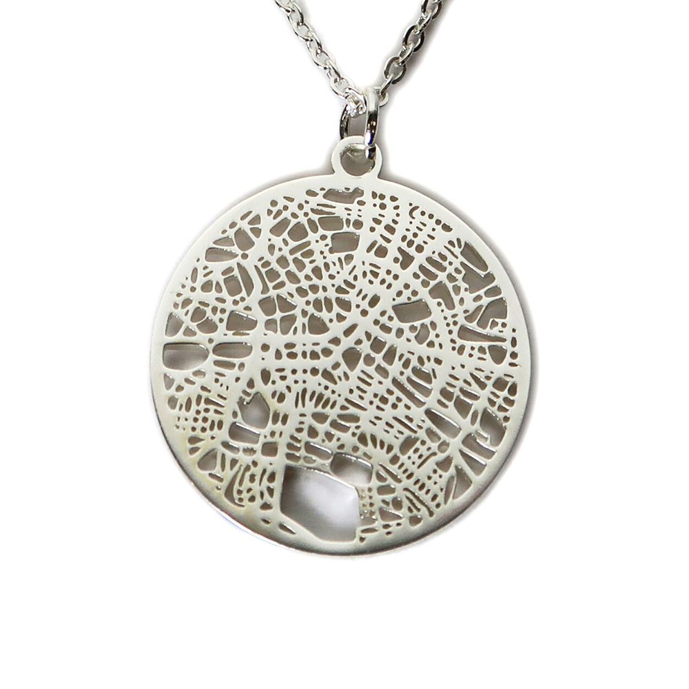 Berlin Silver - City Map Necklace