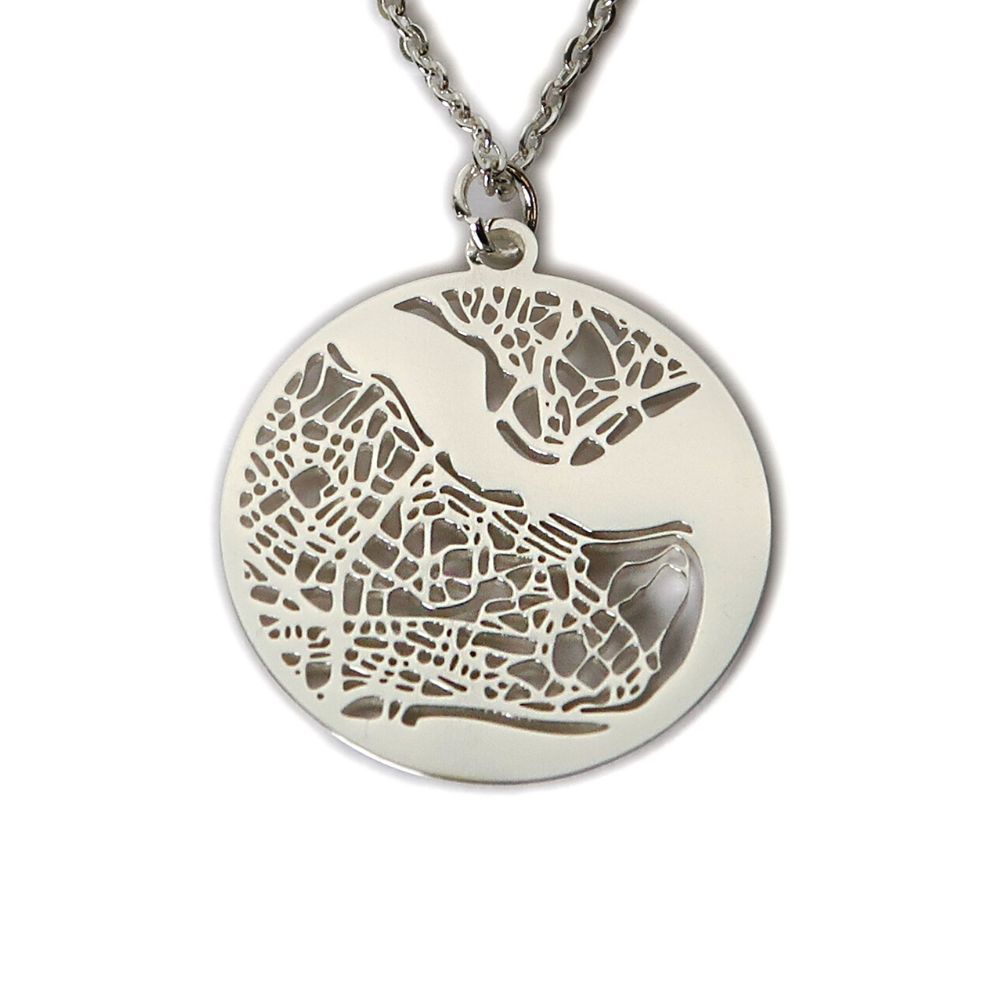 Istanbul Silver - City Map Necklace