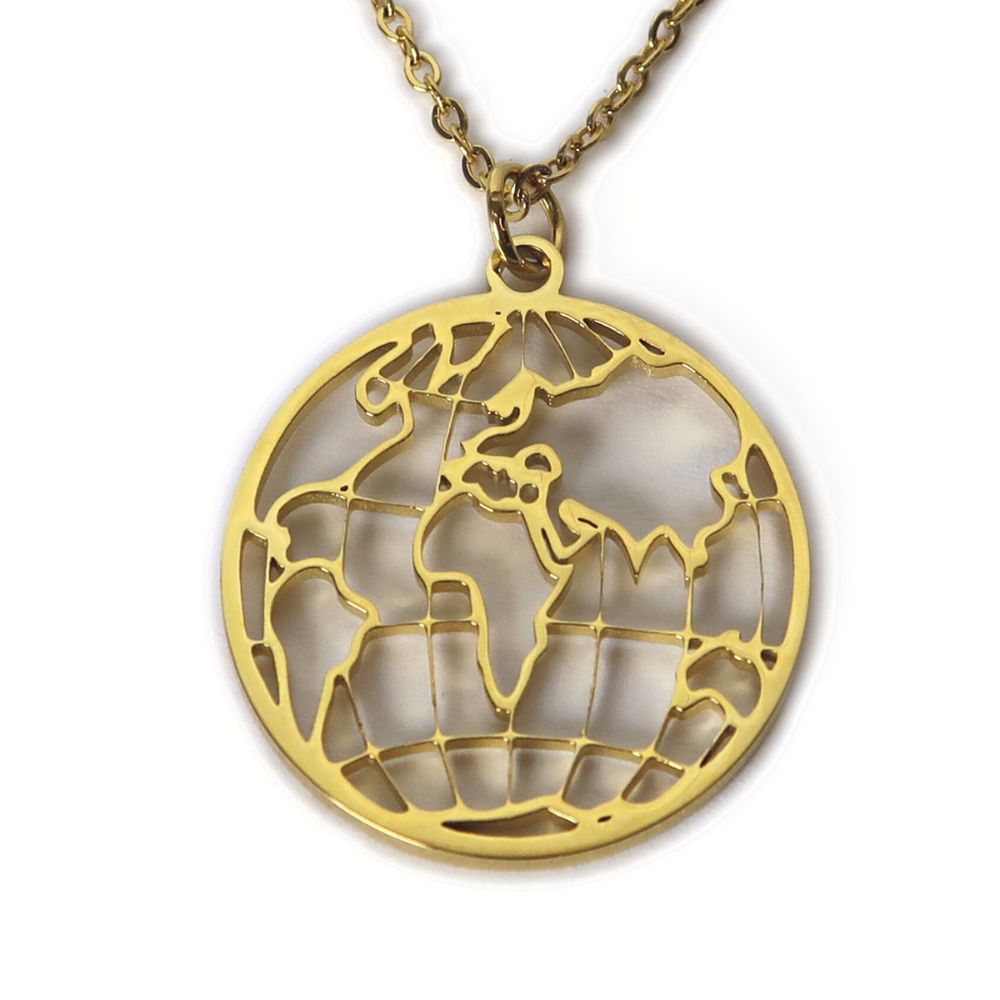 World Map Gold - Necklace
