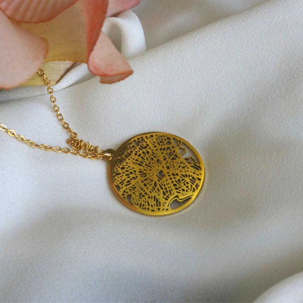 Athens Gold - City Map Necklace