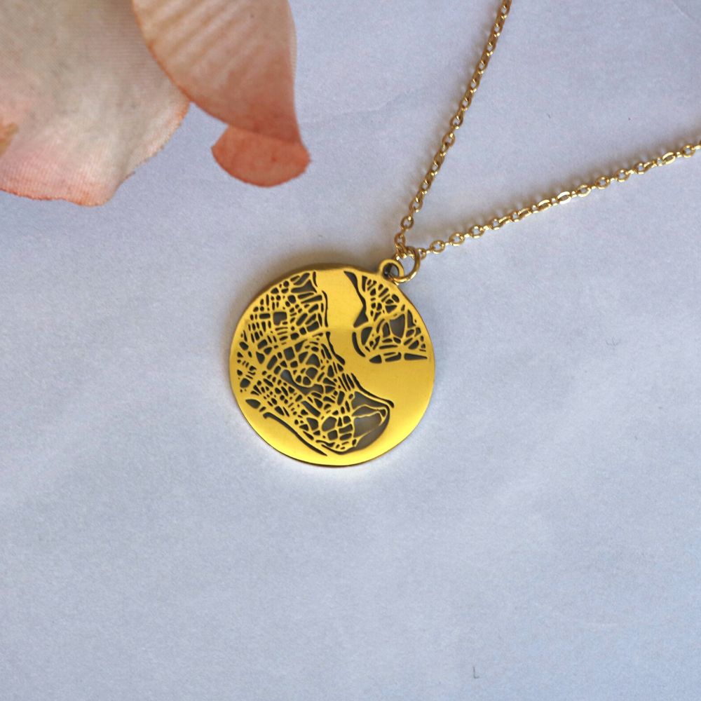 Istanbul Gold - City Map Necklace