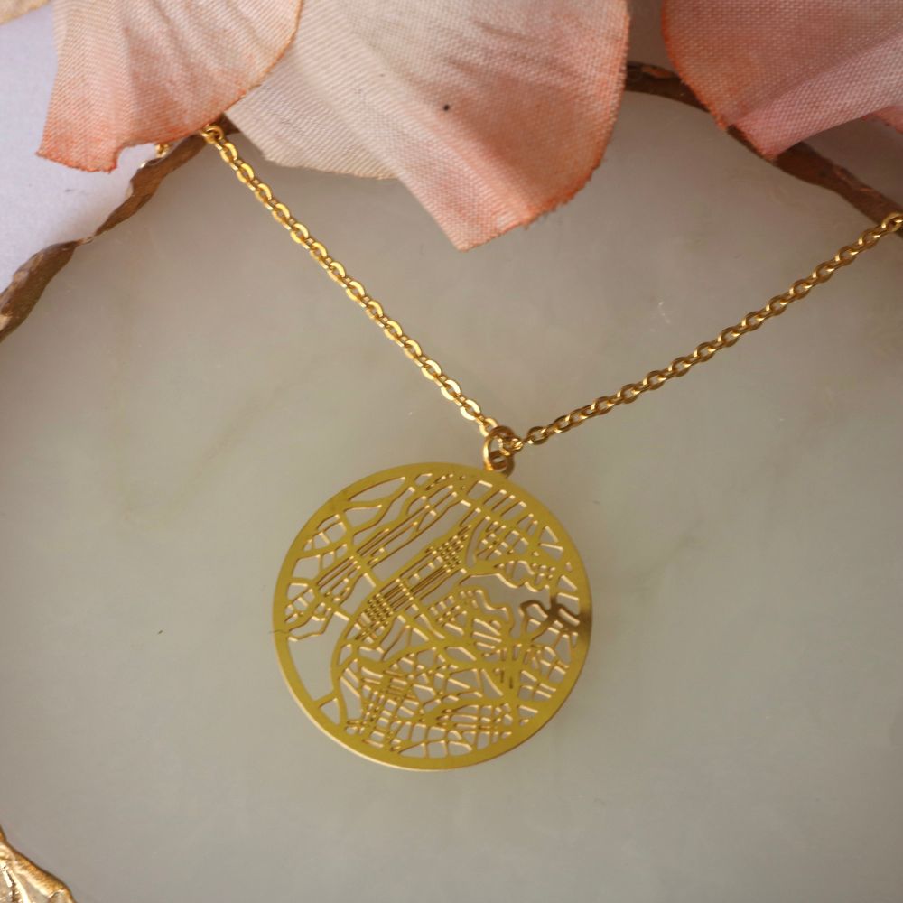 New York Gold - City Map Necklace