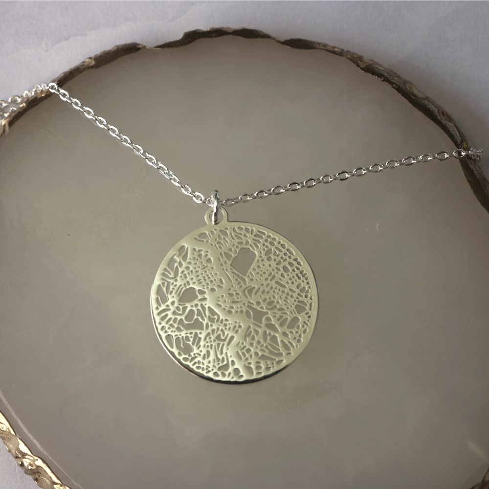 Rome Silver - City Map Necklace