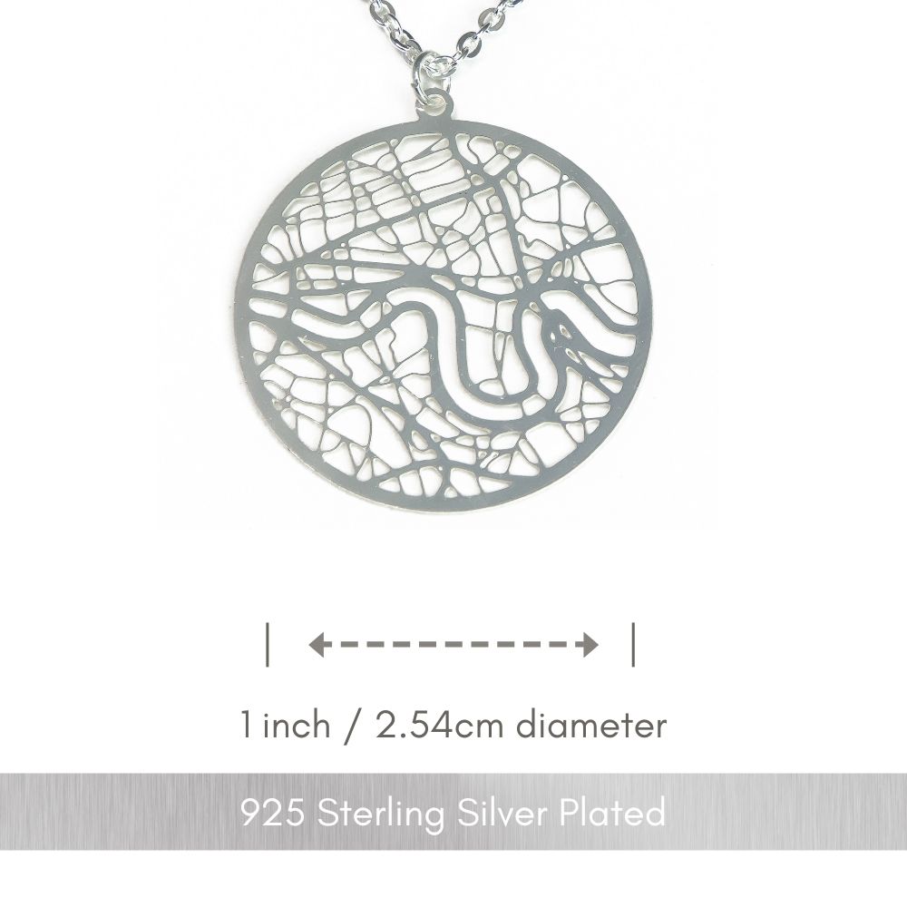 London Silver - City Map Necklace