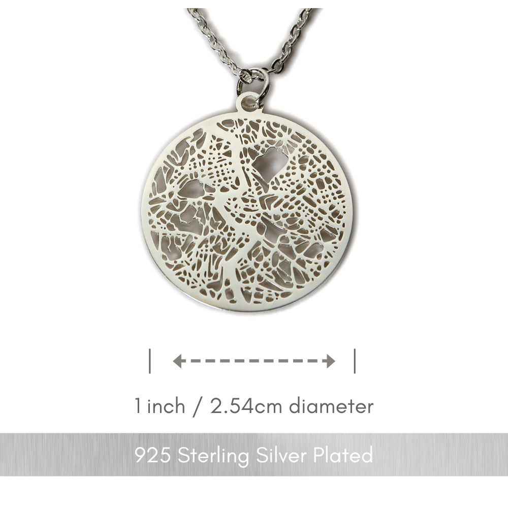 Rome Silver - City Map Necklace