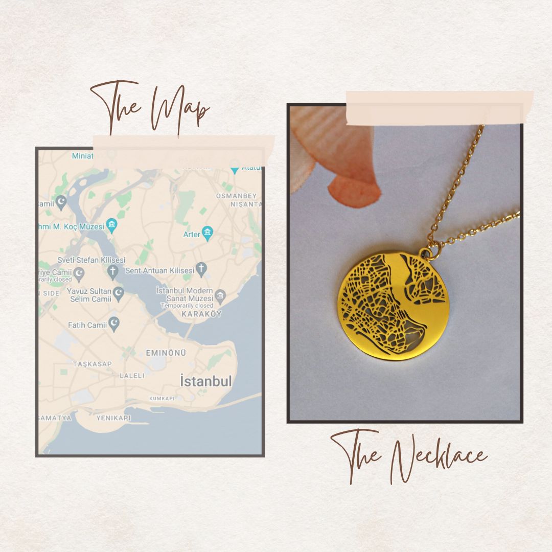 Istanbul Gold - City Map Necklace