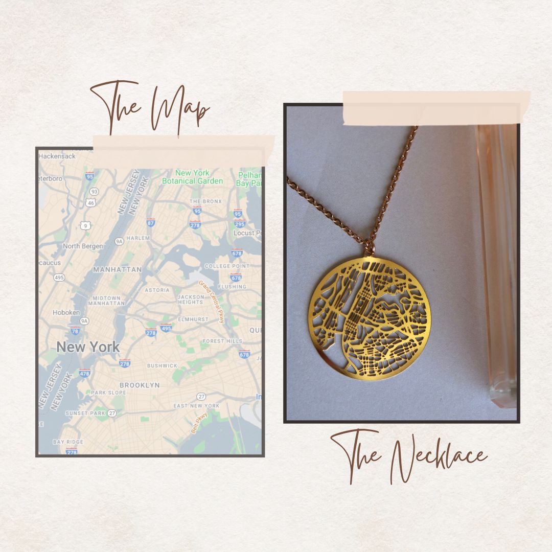 New York Rose Gold - City Map Necklace