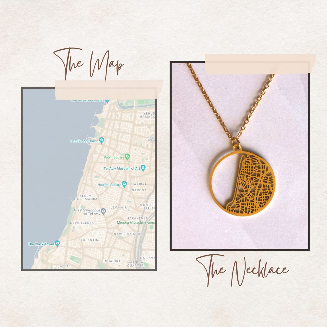Tel Aviv Gold - City Map Necklace