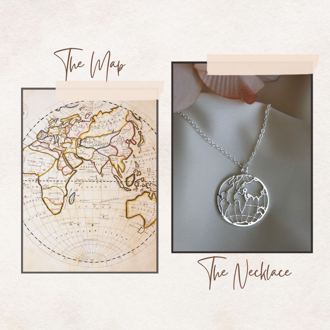 World Map Silver - Necklace